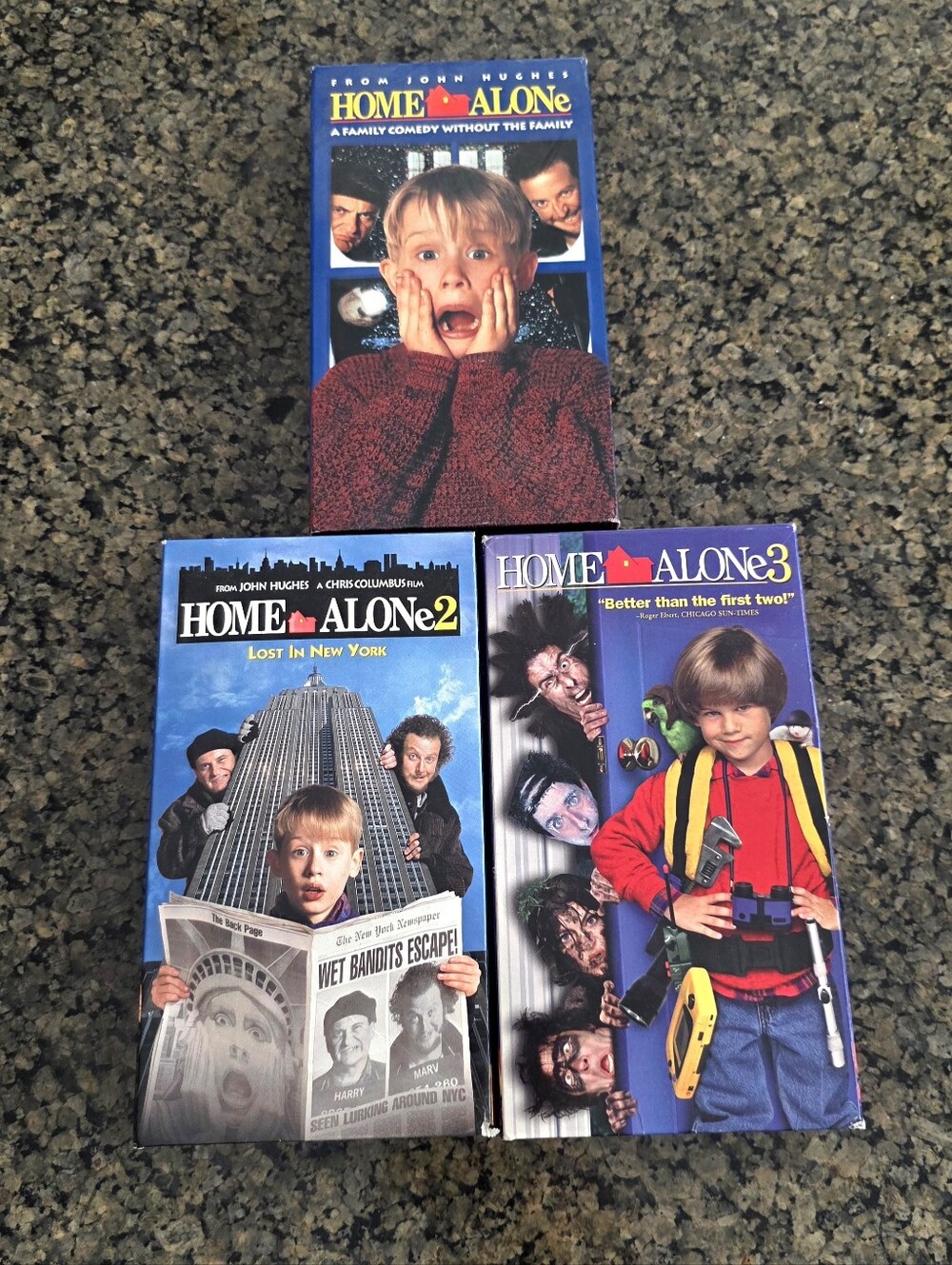 Home Alone 1, 2 and 3 Trilogy VHS Lot Macauley Culkin Christmas Tested Vintage